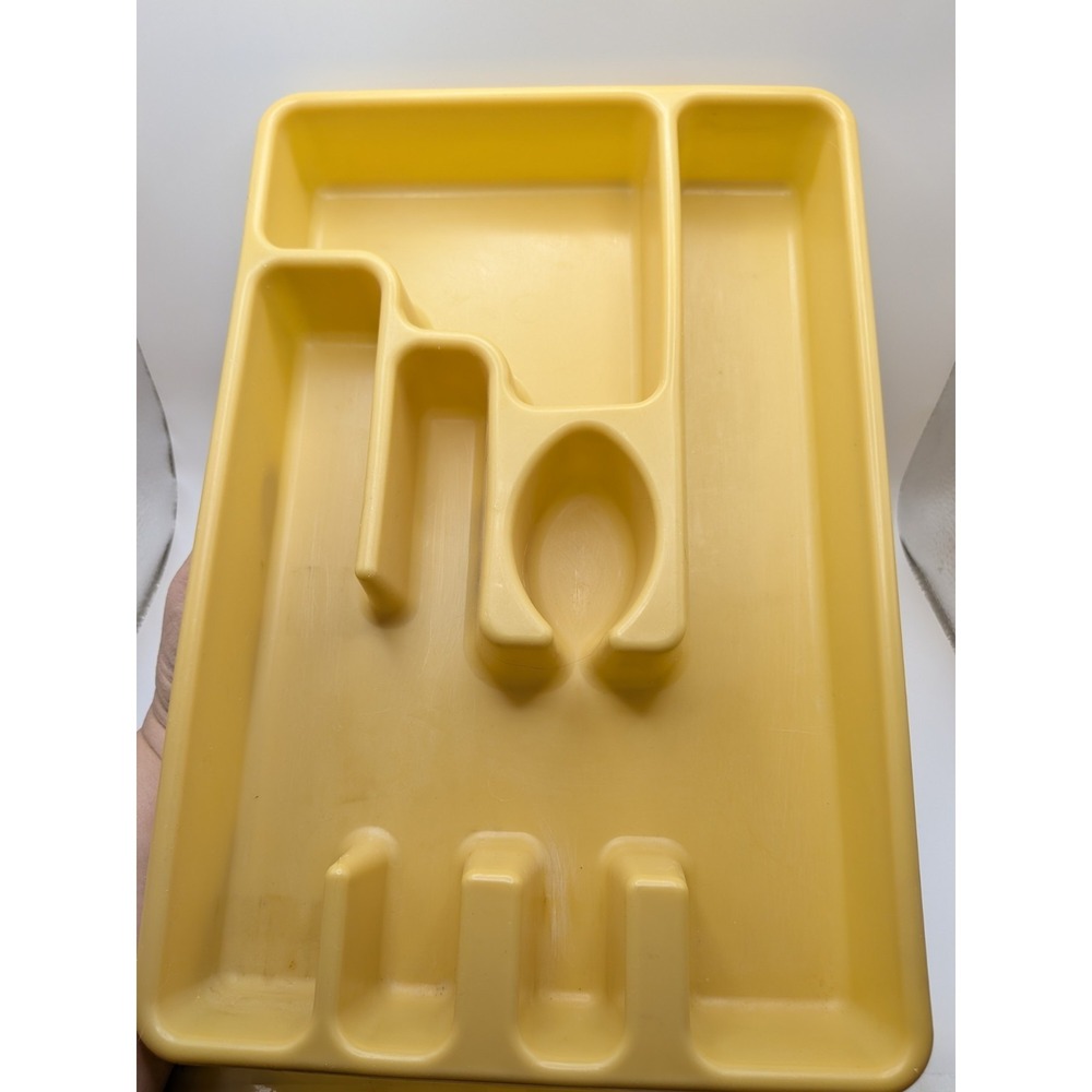 Vtg Rubbermaid Harvest Gold Utensil Flatware Silverware Tray Drawer Organizer - Picture 4 of 11